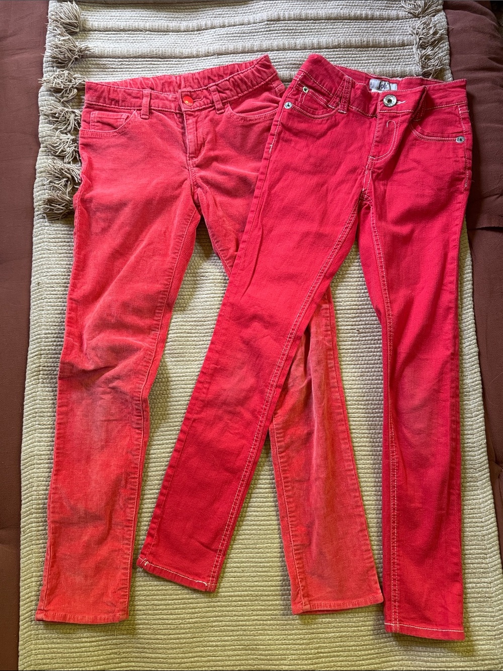 Poppy red jeans 2 pair gap stretch chords & jolt skinny stretch cotton girls 10